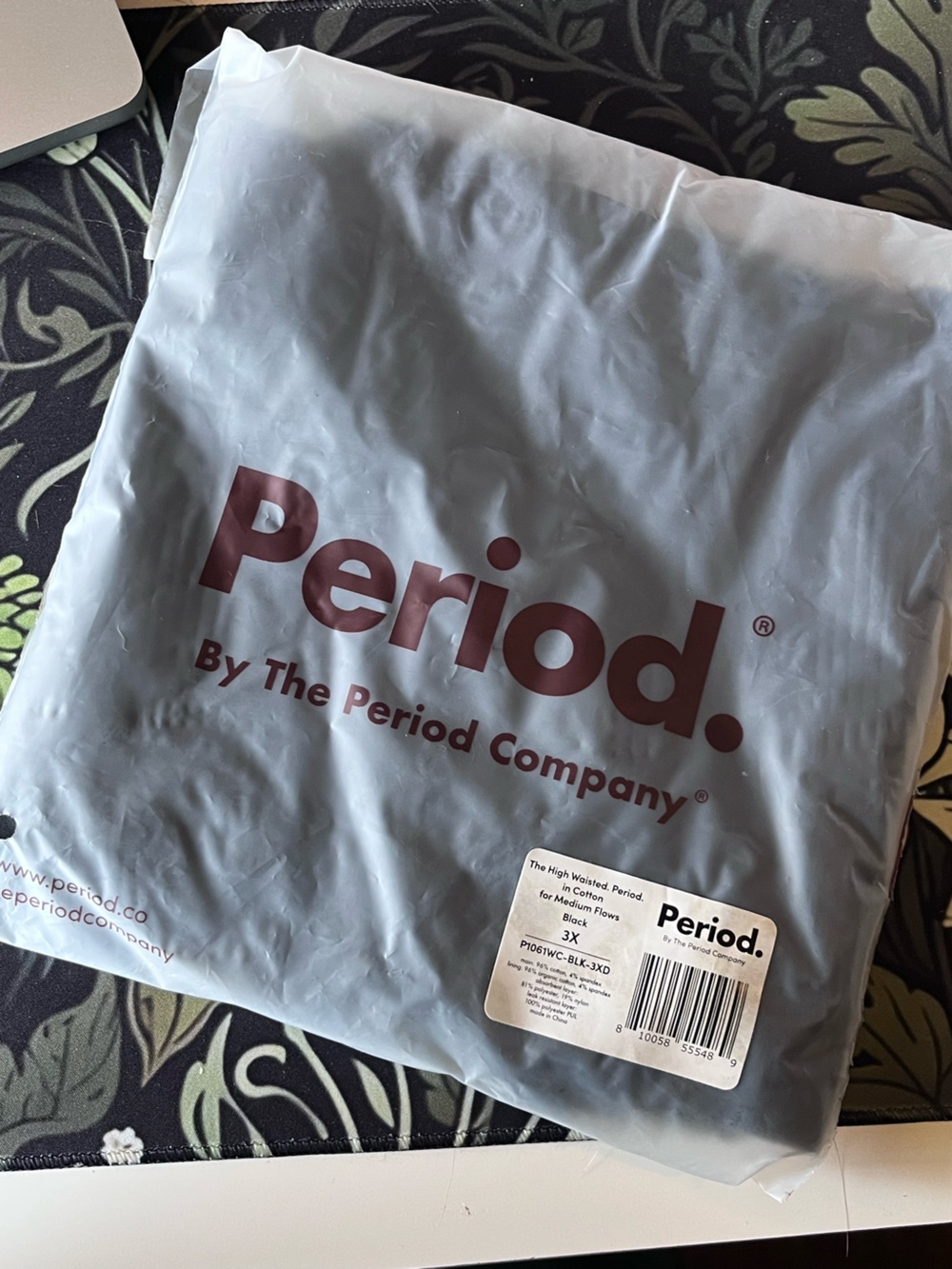 NWT The Period Company 3X High-Waisted Cotton Panty.